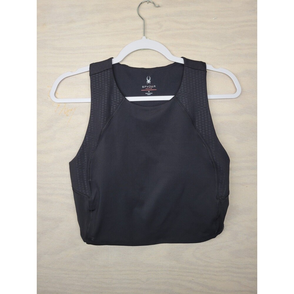 Spyder Women’s SZ Medium Sports Bra Padded Lined Stretch Black New